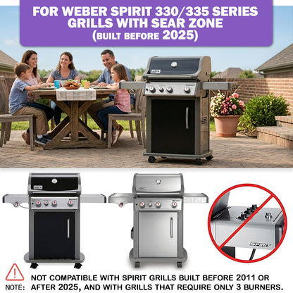Weber Spirit 330 & 335 -sarjan grillin varapolttimet (2013–2024, etusäätöiset mallit) – Sopii malleihin E-330, S-330, SP-330, E-335, SP-335 – Korvaa osan 68948