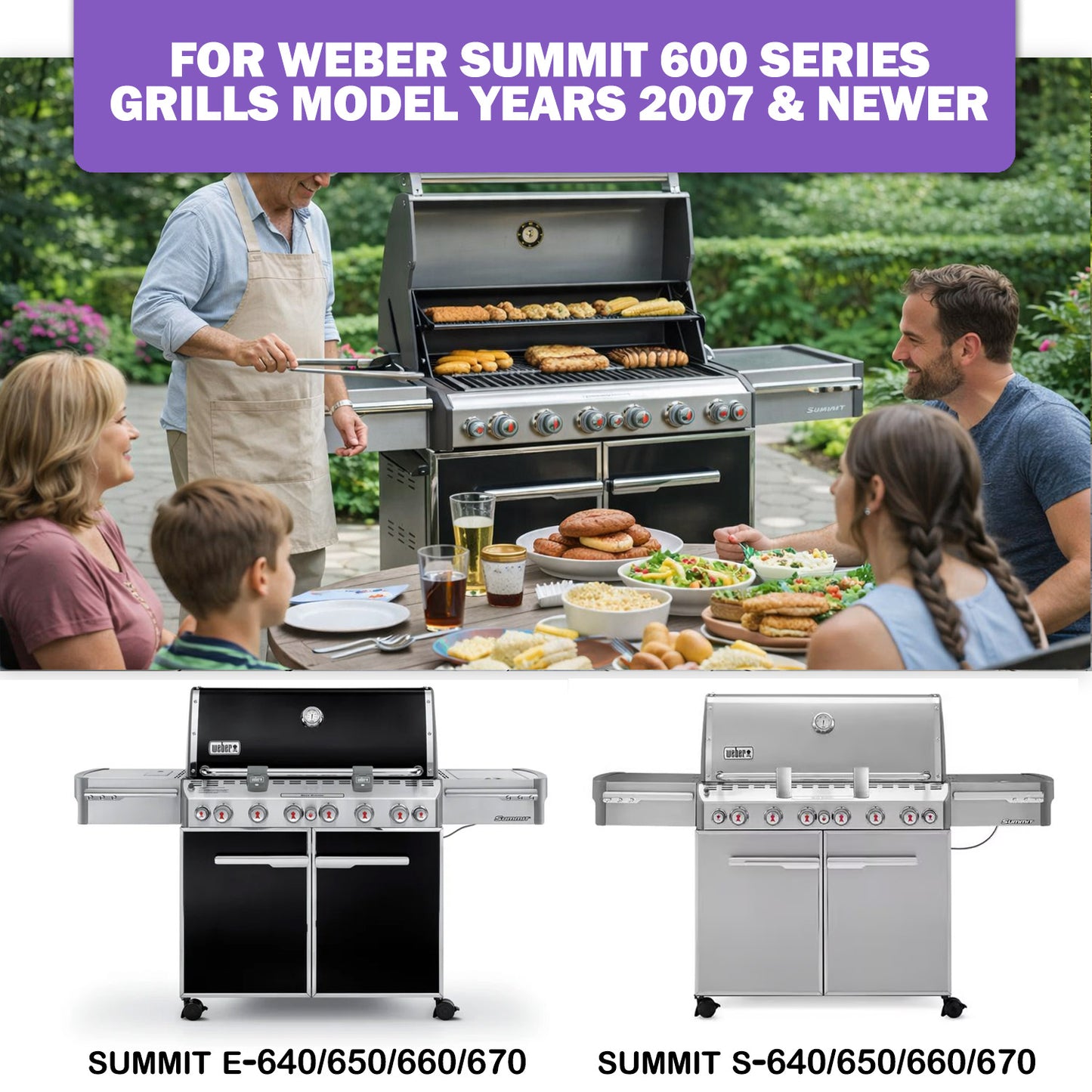 Stainless Steel Flavorizer Bars for Weber Summit 600 Series (E-640/S-640, E-650/S-650, E-660/S-660, E-670/S-670), Replacement for Weber 67670 - 12 Pack