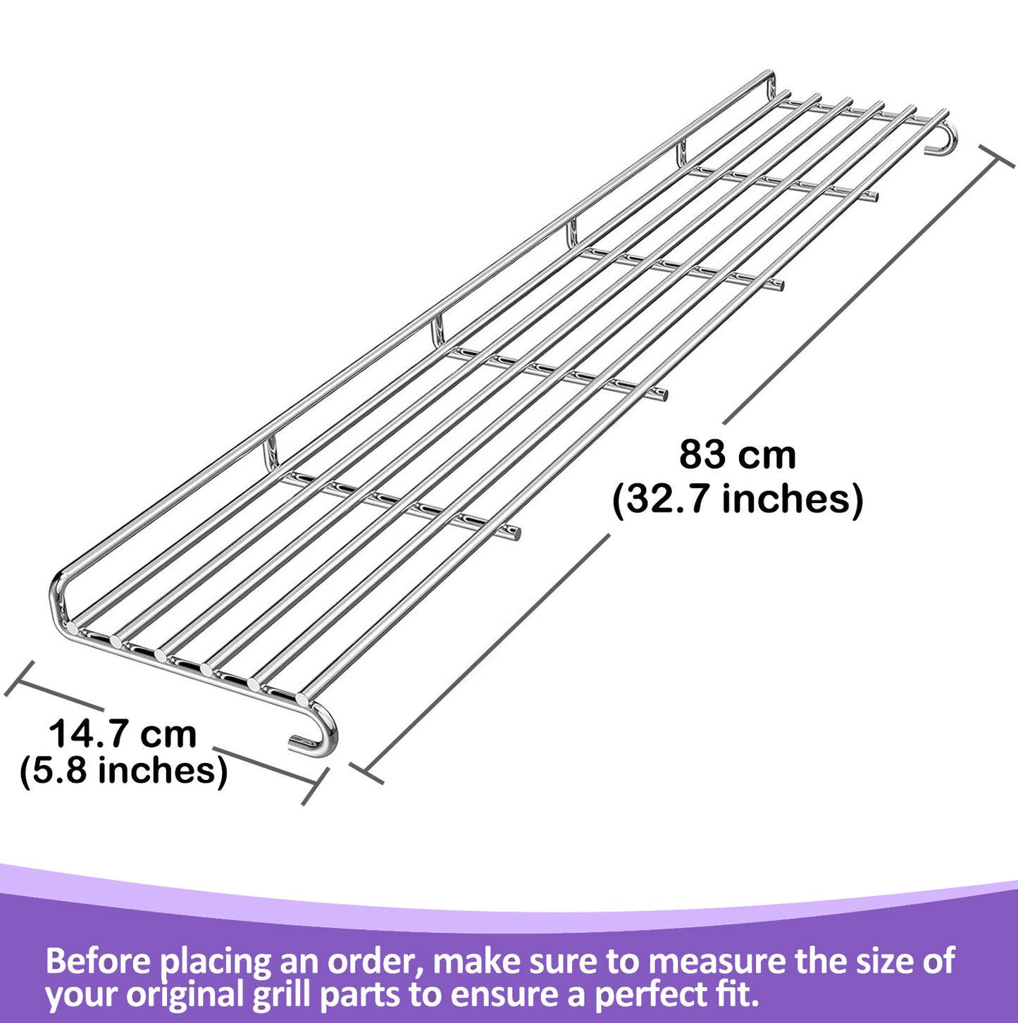 66045 Warming Rack for Weber Genesis II E/S-410, E/S-415, E/S-440 Grills (2017 - 2021), Stainless Steel