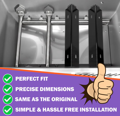 Replacement Grill Parts for Napoleon Freestyle 425 & Legend 425 – Porcelain Sear Plates & Stainless Steel Burners, 4-Pack