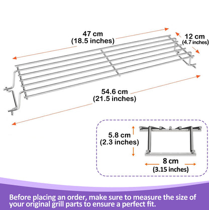 7640 Warming Rack for Weber Spirit 200 & Spirit II 200 Grills (E-210, E-220, S-210, S-220) with Front Controls, Stainless Steel