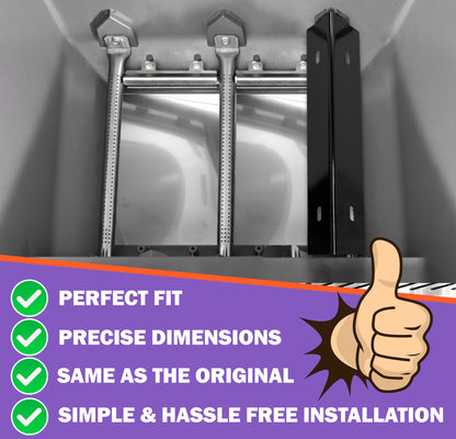 Napoleon Freestyle 365, Legend 365 ja Rogue 365 grillin varaosat – posliiniemaloidut lämmöntasauslevyt ja ruostumattomasta teräksestä valmistetut polttimet, 3 kpl