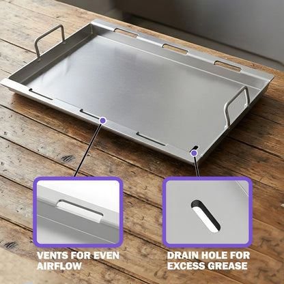 Full-Size Griddle for Weber Spirit 300, Spirit II 300 (2007–2024), Spirit 400 Grills | Fits E-310/E-315/E-320/E-330/E-425/E-435 & more | Stainless Steel (Replaces 6787)