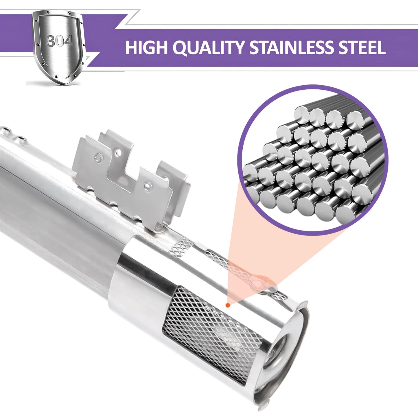 Replacement Burners for Weber Genesis II 600 Series Grills – 6-Pack Stainless Steel, Fits E-610, S-610, LX E-640 & LX S-640 (Replaces 67491)