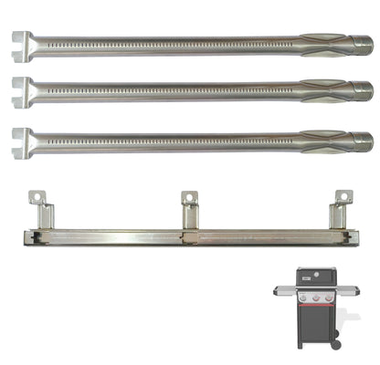 Grill Burners & Crossover Channel for Weber Spirit E-310, E-325, EP-325, E-335, EP-335 Grills (made in 2025 & newer), SS 439 Stainless Steel, 3-Pack