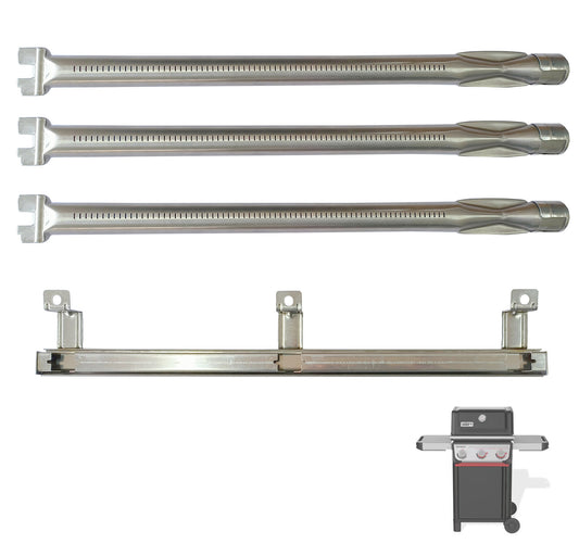 Grill Burners & Crossover Channel for Weber Spirit E-310, E-325, EP-325, E-335, EP-335 Grills (made in 2025 & newer), SS 439 Stainless Steel, 3-Pack