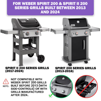 Valurautaiset grilliritilät Weber Spirit 200- ja Spirit II 200 -malleihin etusäätimillä – sopii malleihin E-210/E-215/E-220/S-210/S-215/S-220, Weber 7637 varaosa