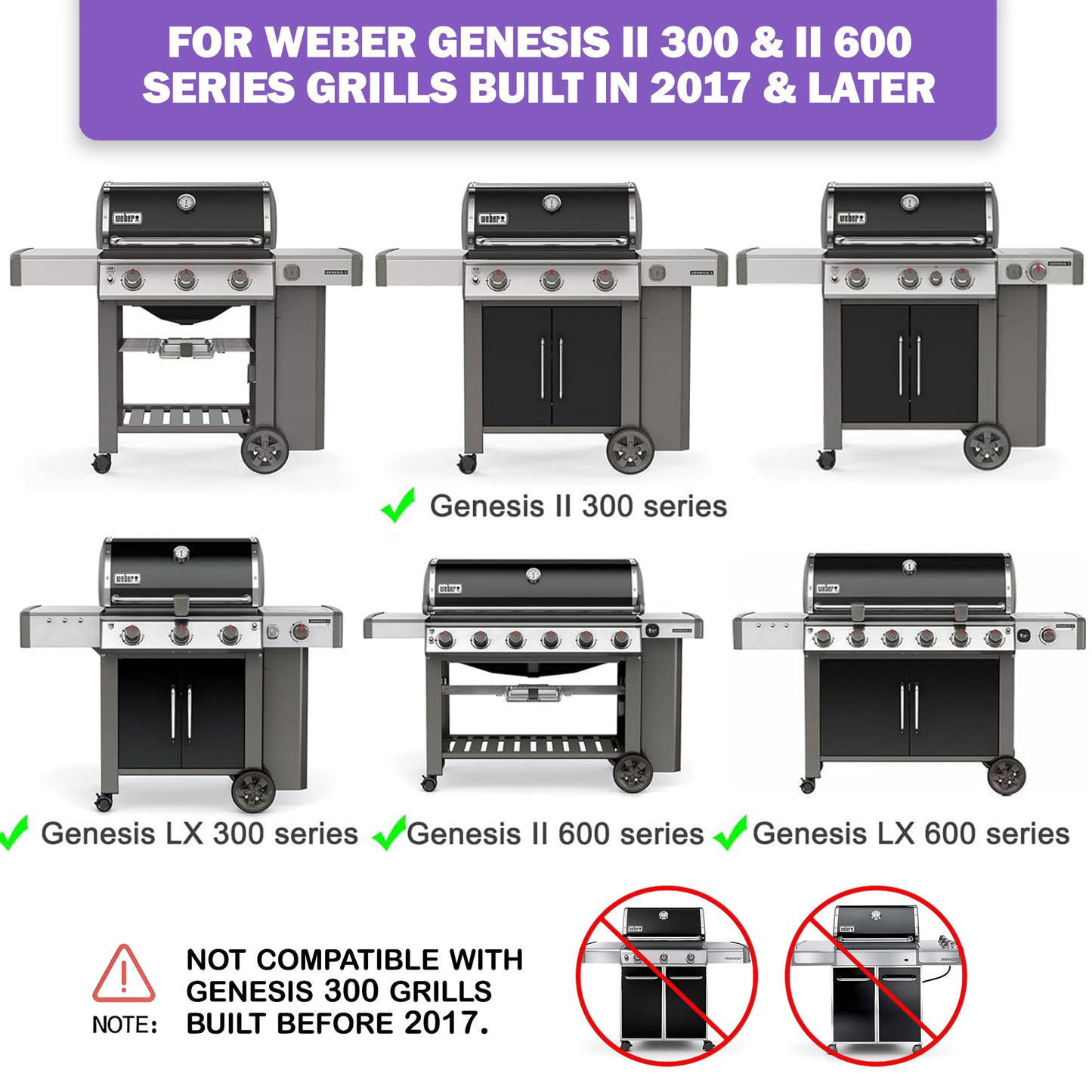 Valurautaparila Weber Genesis II 300- ja 600-sarjan grilleihin, sopii malleihin E-310, E-335, E-610 ja muihin, Weber Genesis -grillitarvike, korvaa osan 7599