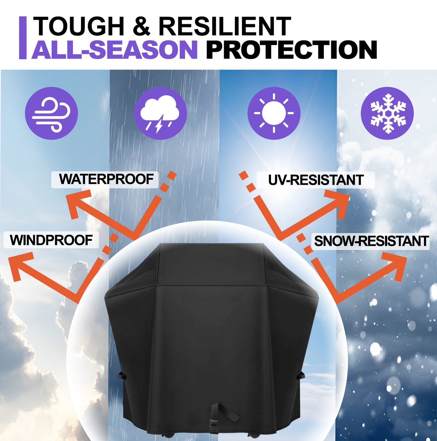 BBQ Grill Cover for Napoleon Rogue 425 Series – Premium Heavy-Duty Waterproof 600D Oxford – 140 × 64 × 123 cm