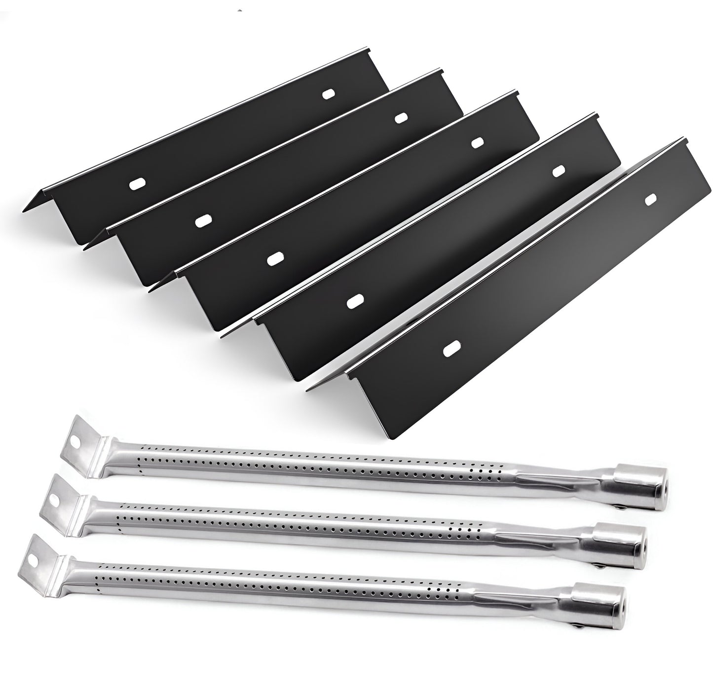 Napoleon Rogue 425 grillin varaosat: posliiniemaloidut lämmöntasauslevyt & ruostumattomasta teräksestä valmistetut polttimet