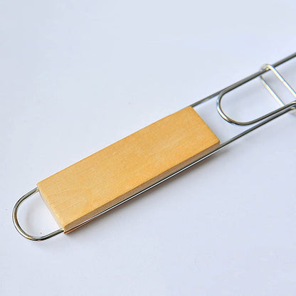 Fish Grill Basket | Portable Stainless Steel Fish Grilling Basket with Wooden Handle