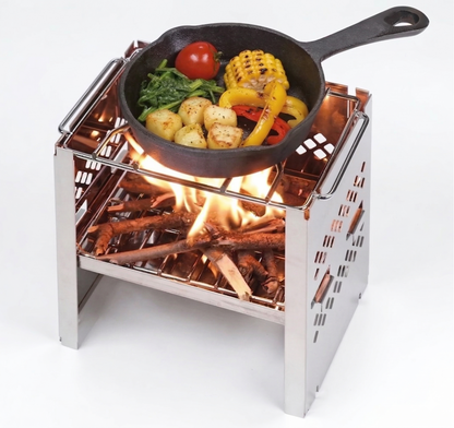 Portable Camp Stove – Folding Stainless Steel Backpacking Stove for Camping, Hiking & BBQ