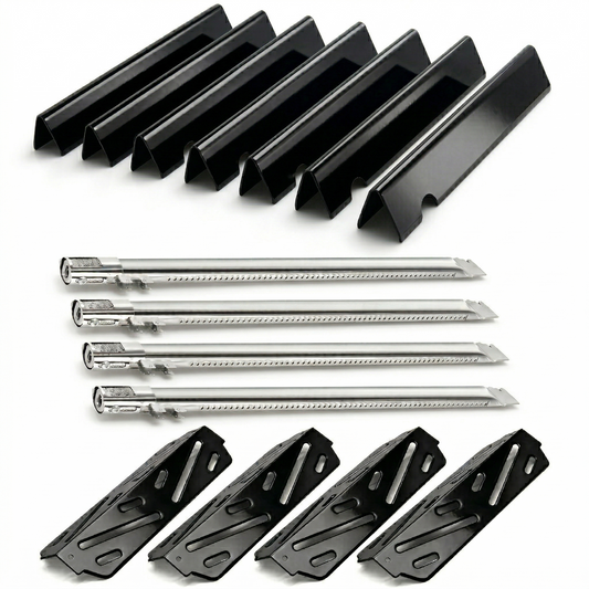 Flavorizer Bars, Burners & Heat Deflectors Set for Weber Genesis II 400 & Genesis 400 Series Grills (E-410, E-415, E-425, E-435, E-440), Porcelain-Enameled