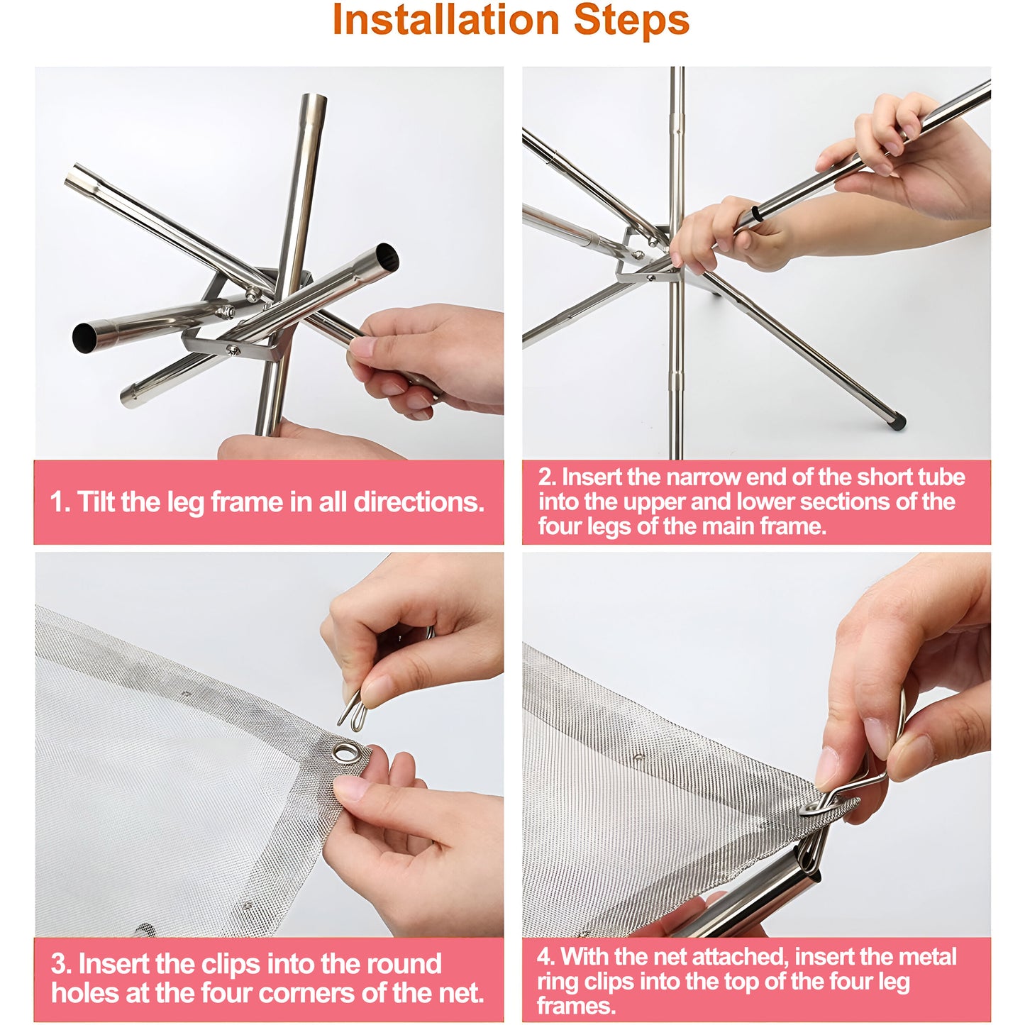 Portable Outdoor Fire Pit, 42 cm Foldable Stainless Steel Mesh Fire Pit with Carry Bag for Camping, Picnic, Campfire, Patio, Garden