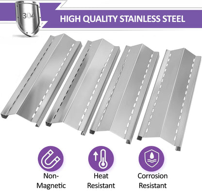 Säädettävä ruostumattomasta teräksestä valmistettu lämpölevy, liekkitakaisin (3 kpl) Laajentuu (31 cm - 64 cm) kaasugrillille useimmilta valmistajilta