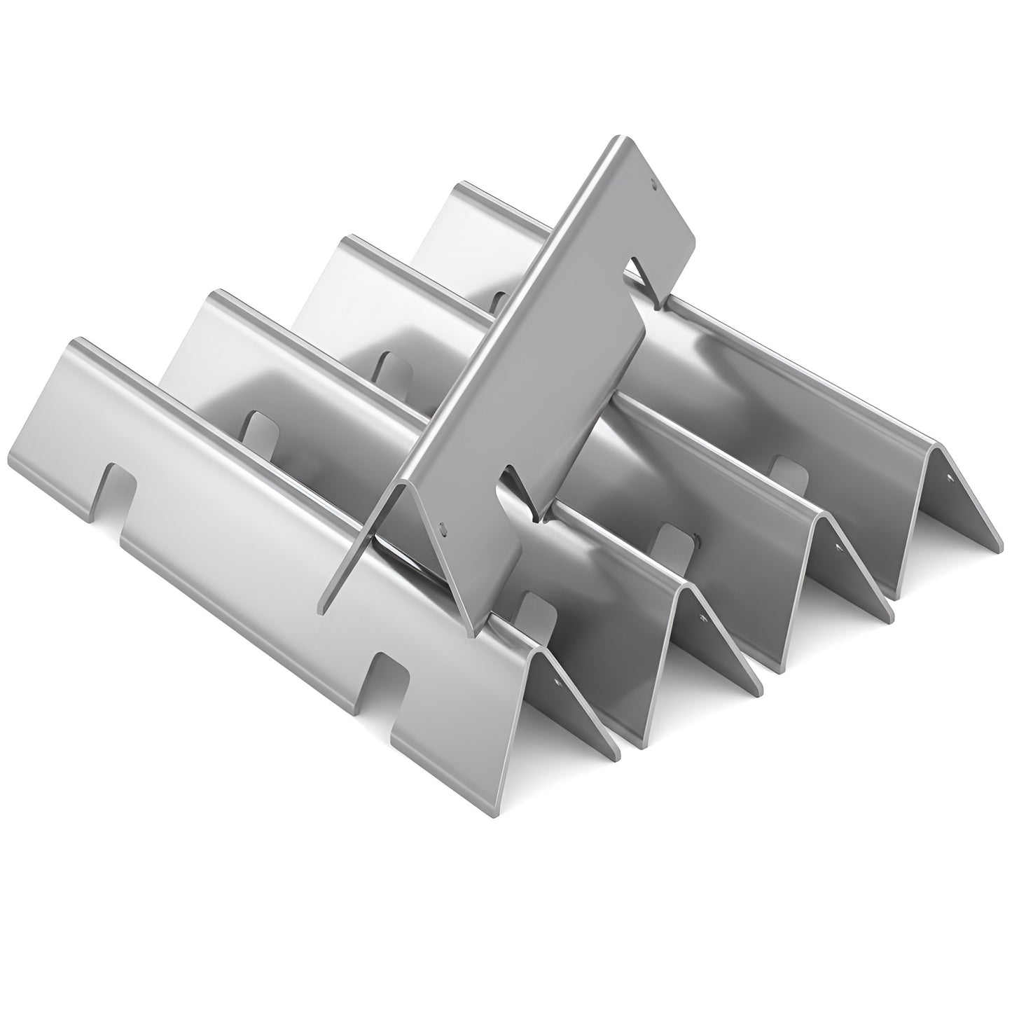 7636 Flavorizer Bars -poltinsuojat Weber Spirit 300- ja Spirit II 300 -sarjaan (E-310/S-310, E-320/S-320, E-330/S-330), etusäätimet (2013–2024), ruostumaton teräs