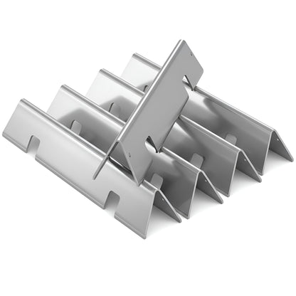 7636 Flavorizer Bars -poltinsuojat Weber Spirit 300- ja Spirit II 300 -sarjaan (E-310/S-310, E-320/S-320, E-330/S-330), etusäätimet (2013–2024), ruostumaton teräs