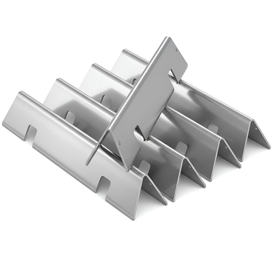 7636 Flavorizer Bars -poltinsuojat Weber Spirit 300- ja Spirit II 300 -sarjaan (E-310/S-310, E-320/S-320, E-330/S-330), etusäätimet (2013–2024), ruostumaton teräs