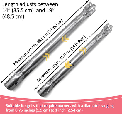 Sear Plates & Adjustable Burners Set for NAPOLEON P500RSIBPSS-3 Prestige 500 4-Burner Liquid Propane Infrared Gas Grill, Enameled Steel