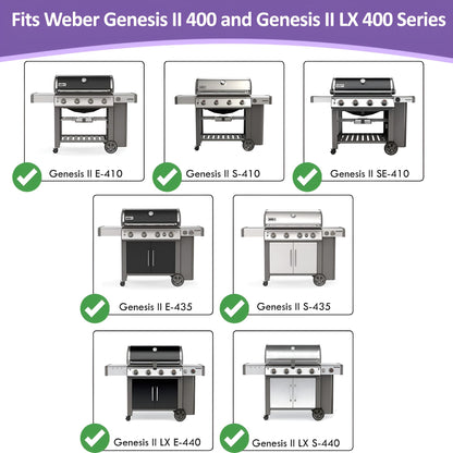 Flavorizer Bars and Heat Deflector Set for Weber Genesis II 400/ LX 400 Series - Genesis II 410/415/435/440 Grill Parts, Stainless Steel