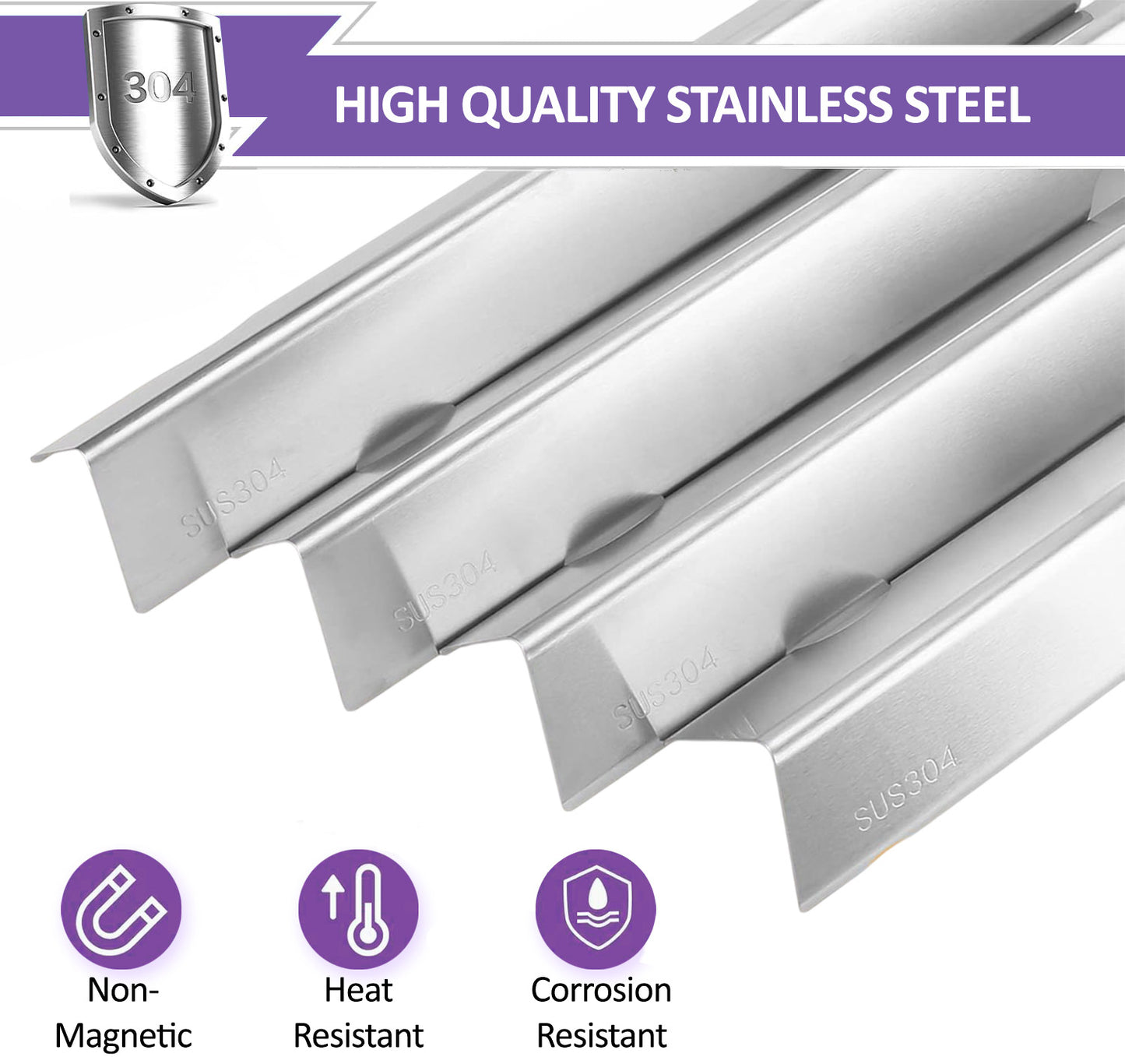 66032 Flavorizer Bars for Weber Genesis II 300 / Genesis II LX 300 Series - Genesis II E-310/ E-315/ S-335 Grill Parts, Stainless Steel