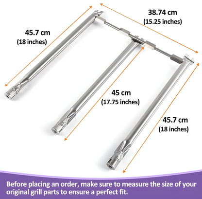 69787 Burner Replacement for Weber Spirit 300, Spirit II 300 Series (E-310/S-310/E-320/S-320/E-330/S-330), Front-Mounted Burner Controls, Spirit 2 GS4 Parts