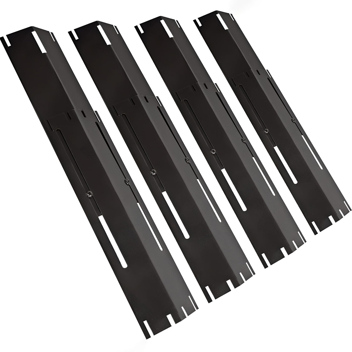 4-pack adjustable porcelain-steel heat tent flame tamers 30-51 cm for Weber, Napoleon, Char-Broil & gas grills.