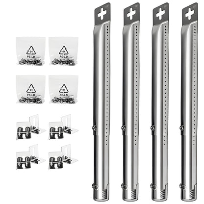 4-pack adjustable stainless steel burner tubes 30.5-44.5 cm for Kenmore, Char-Broil, Nexgrill & gas grills.
