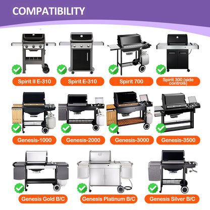 Valurautaparila Weber Spirit 300 & Spirit II 300 -sarjoille, Spirit 700/900, Genesis Silver/Gold/Platinum B/C sekä Genesis 1000–5000 -grilleihin (korvaa osan 7598)