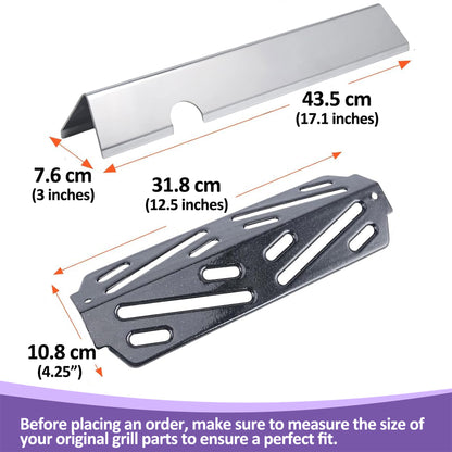 66795 Flavorizer Bars & 66040 Heat Deflectors Set for Weber Genesis II 300 / LX 300 Series - Genesis II E-310/ E-315/ S-335 Grill Parts, Stainless Steel