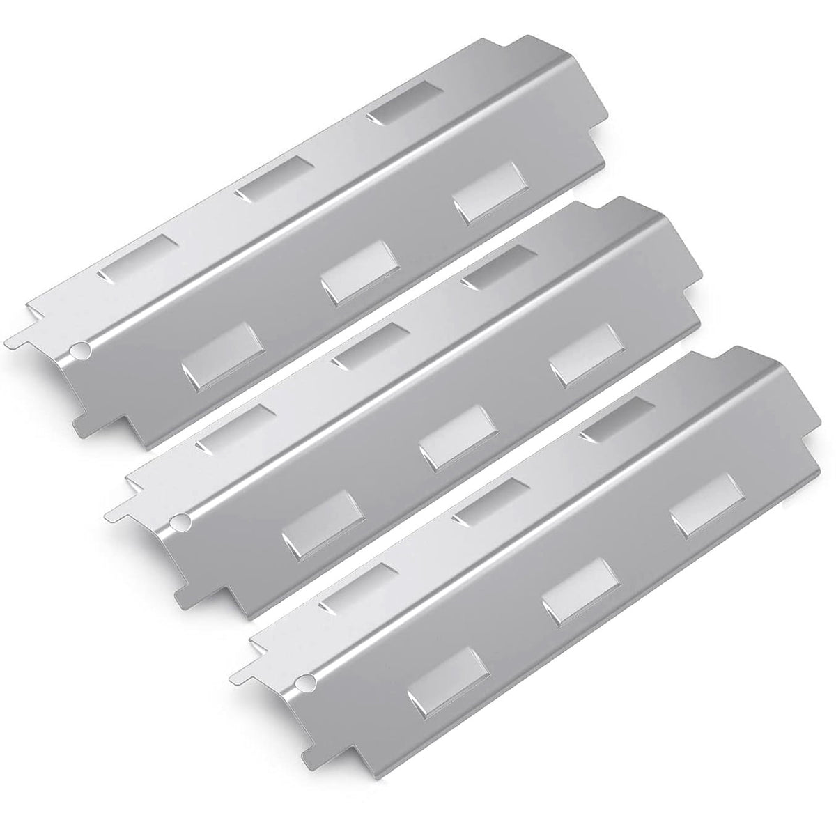 3-pack stainless steel heat plates 37cm replacing G430-0005-W1/98531 for Master Forge & Kenmore gas grills.