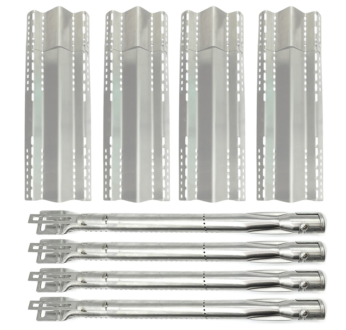 4-pack adjustable stainless sear plates & 4-pack burners for Napoleon LEX, Mirage & Legend 485, 605, 730 series gas grills.