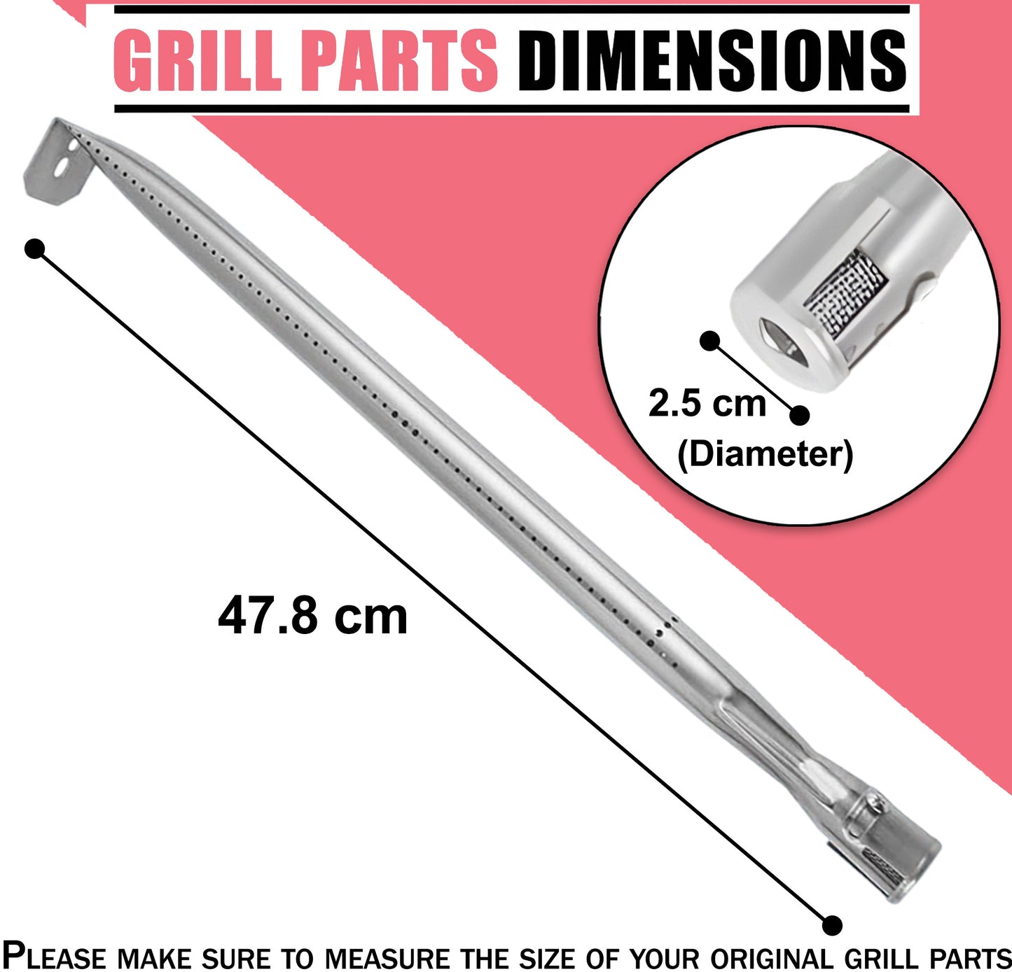 Grill Burners for Napoleon LEX 485, LEX 605, Mirage 485/605 & Lifestyle 485, 3-Pack