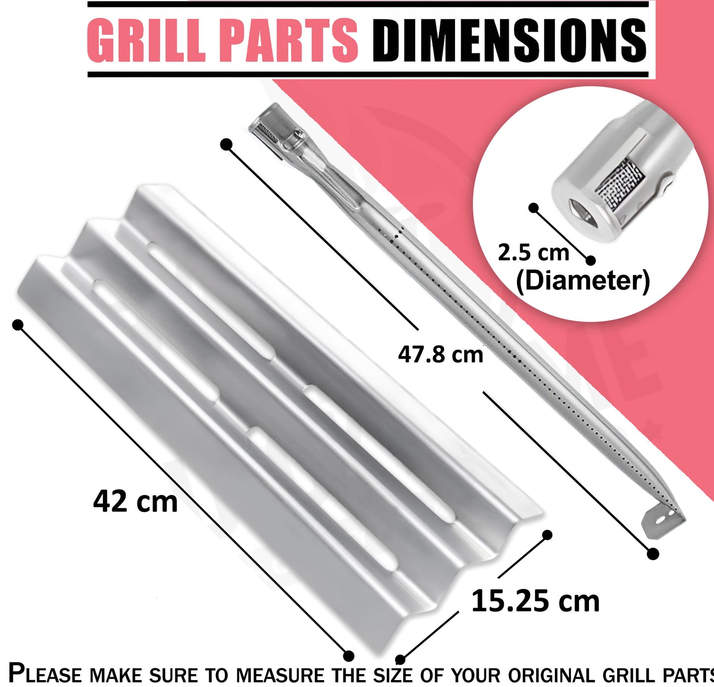 Napoleon Grill Replacement Parts – Compatible with LEX 485, LEX 605, LEX 730, Mirage 485, Mirage 605, Lifestyle 485 & More | Heat Plates & Burners, 4-Pack