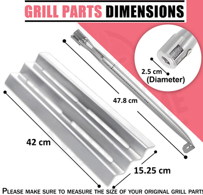 Napoleon Grill Replacement Parts – Compatible with LEX 485, LEX 605, LEX 730, Mirage 485, Mirage 605, Lifestyle 485 & More | Heat Plates & Burners, 4-Pack
