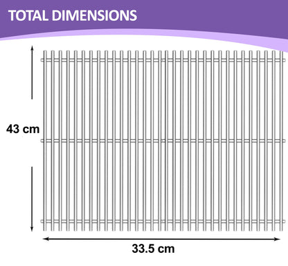 43 x 33.5 cm Grill Grates for BBQ Grills from Nexgrill, Master Forge, Expert Grill, Members Mark & Many Others, Stainless Steel, 2-Pack