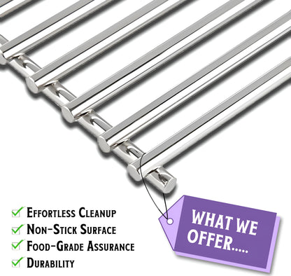 43 x 33.5 cm Grill Grates for BBQ Grills from Nexgrill, Master Forge, Expert Grill, Members Mark & Many Others, Stainless Steel, 2-Pack