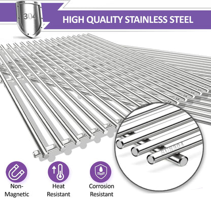 43 x 33.5 cm Grill Grates for BBQ Grills from Nexgrill, Master Forge, Expert Grill, Members Mark & Many Others, Stainless Steel, 2-Pack