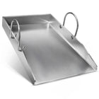 Plancha Grillilevy – Paksu ruostumattomasta teräksestä valmistettu BBQ-parilalevy irrotettavilla kahvoilla, 40 x 30 cm – Kaasu- ja hiiligrilleille
