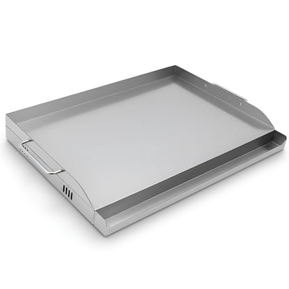 Universal stainless steel BBQ griddle plate plancha 43.2x33 cm for Weber, Napoleon, Campingaz & Enders gas grills.