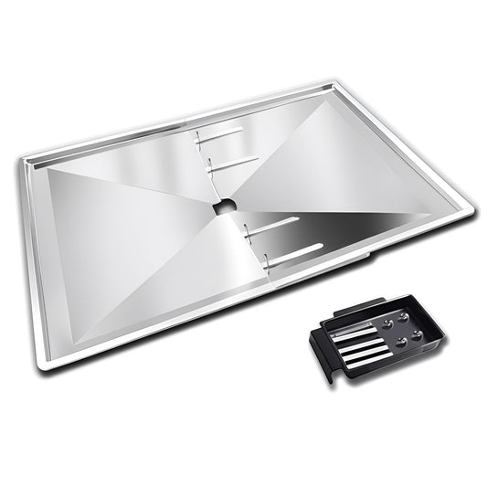 Grease Tray with Adjustable Width (84 cm to 91 cm) x 36 cm for Grills from Biltema, Lucifer, Napolean, Landmann and Many More, Fits Universally