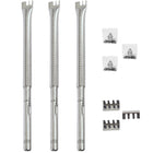 Set of 3 Adjustable Length BBQ Gas Grill Parts Replacement Stainless Steel Tube Burners (1/2 inch diameter) for Gas Grill Models from Charbroil, Nexgrill and most other manufacturers
