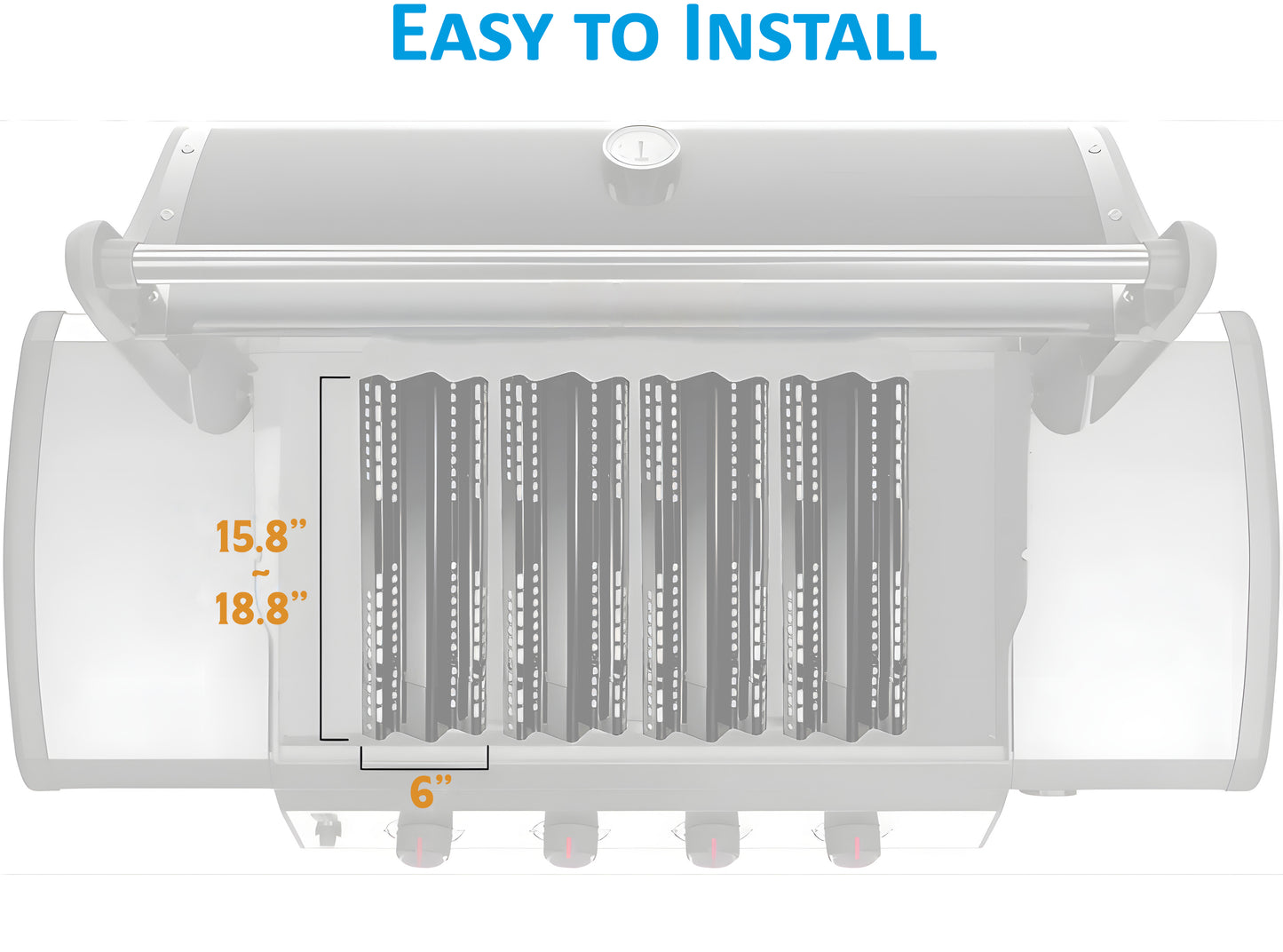 4-Pack Adjustable Length (40 - 47 cm) Sear Plates for NAPOLEON LEX, Mirage, Lifestyle & Many Other Grills, Universal Grill Parts