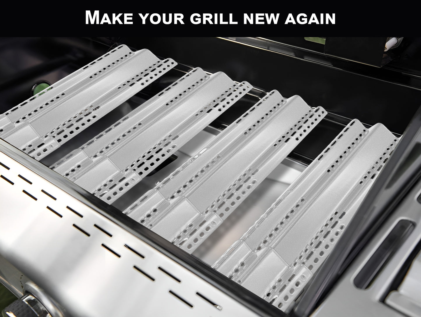 4-Pack Adjustable Length (40 - 47 cm) Sear Plates for NAPOLEON LEX, Mirage, Lifestyle & Many Other Grills, Universal Grill Parts