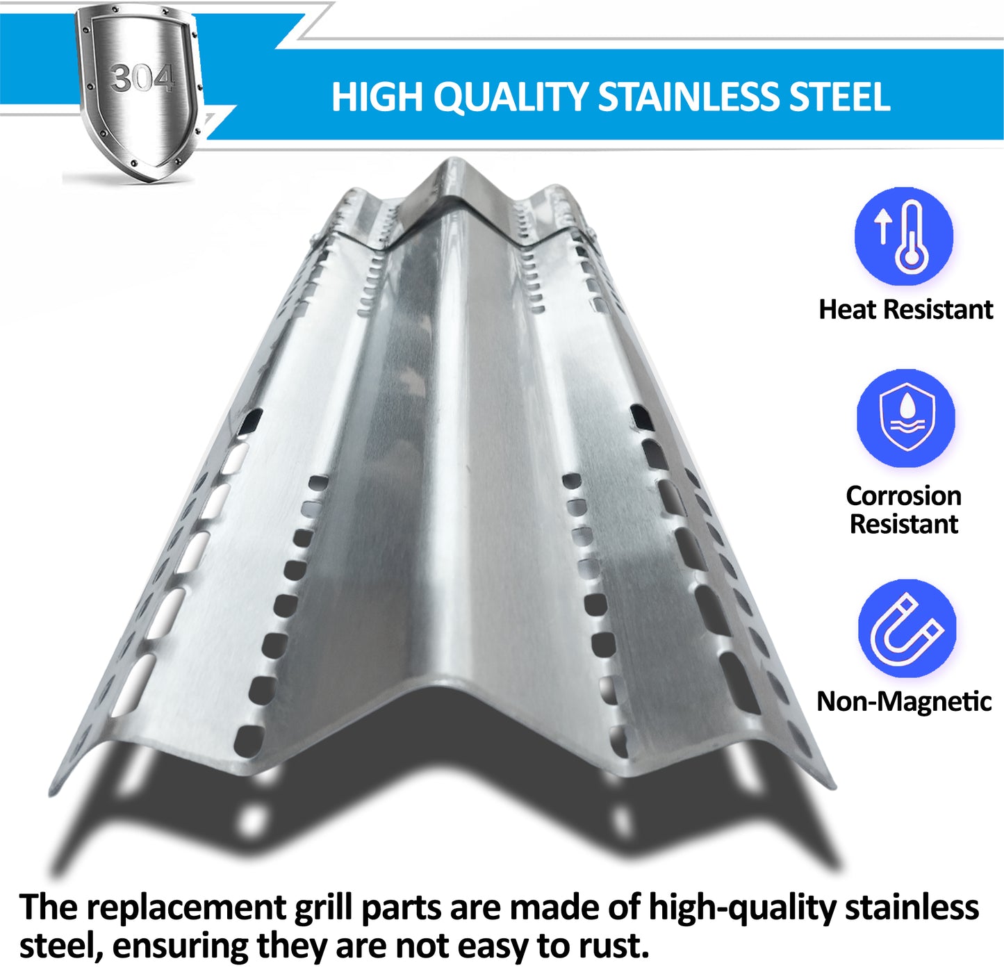 4-Pack Adjustable Length (40 - 47 cm) Sear Plates for NAPOLEON LEX, Mirage, Lifestyle & Many Other Grills, Universal Grill Parts