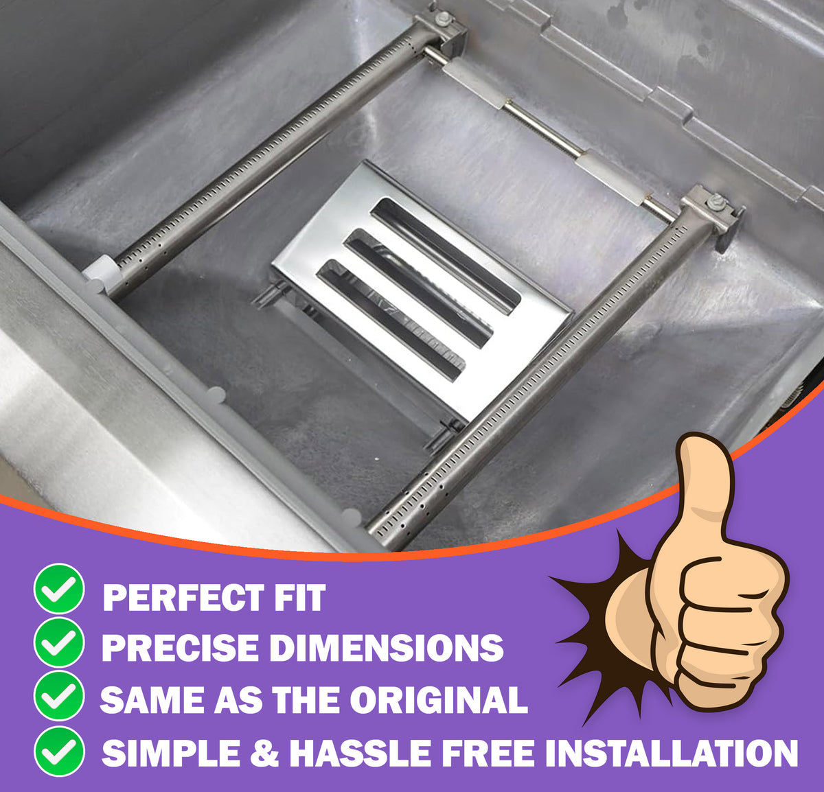 Stainless Steel Heat Deflector for Weber Spirit II 200 & 300 Series (Replaces 67060)