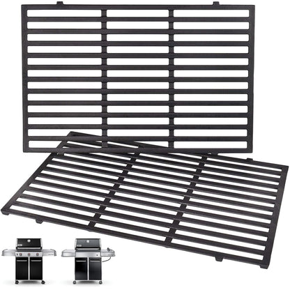 Cast iron grill grates set replacing Weber 7524 & 7528 for Genesis 300 series  310, 320, 330 gas grills 2-pack.