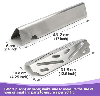 Flavorizer Bars and Heat Deflector Set for Weber Genesis II 400 & Genesis 400 Series - Fits 410/415/435/440, Stainless Steel