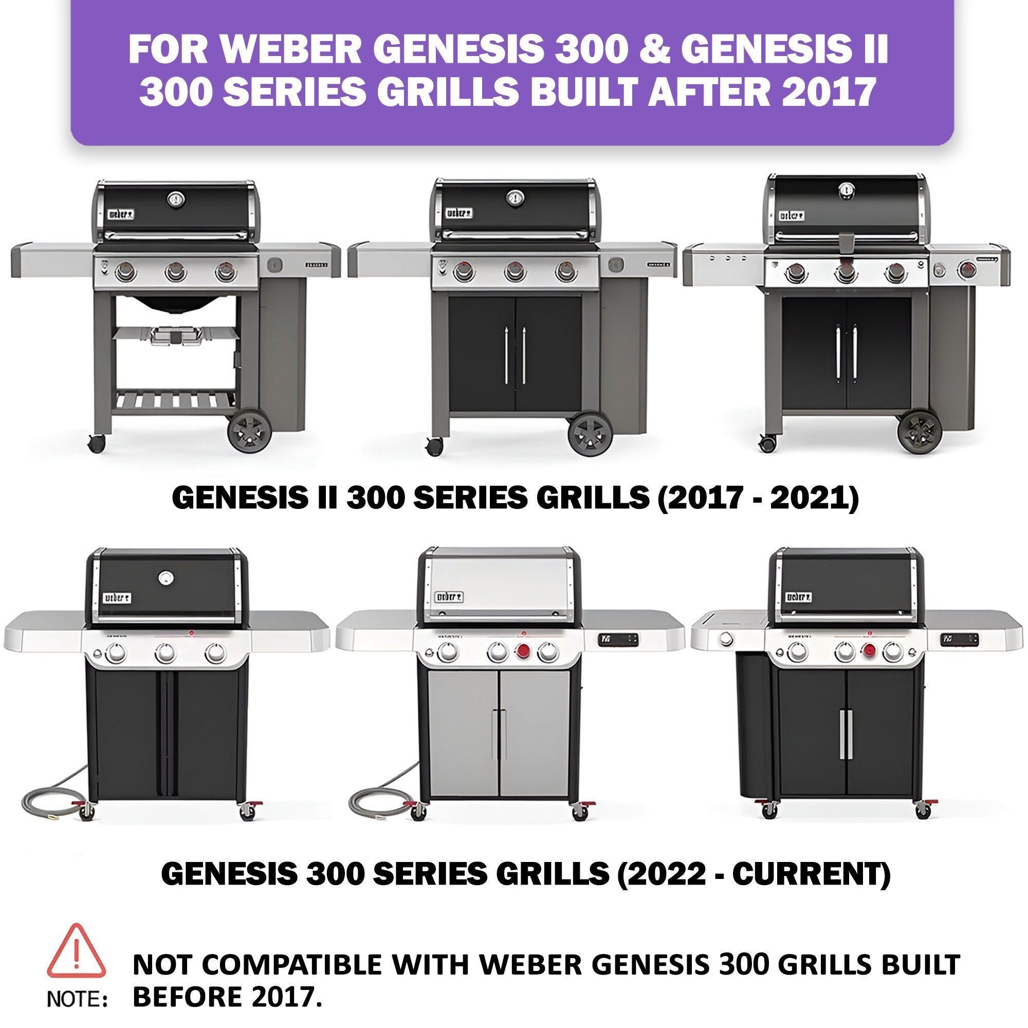66795 Flavorizer Bars & 66040 Heat Deflectors Set for Weber Genesis II 300 / LX 300 Series - Genesis II E-310/ E-315/ S-335 Grill Parts, Stainless Steel