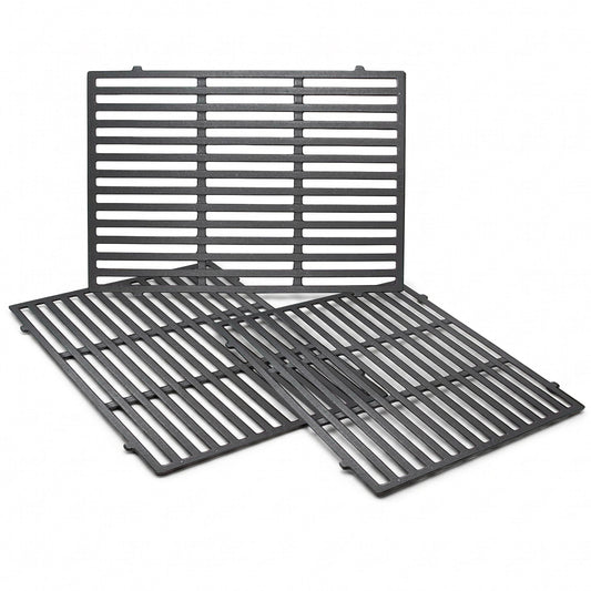 Cast iron grill grates set replacing Weber 66096 for Genesis II 600 & LX 640 series gas grills.